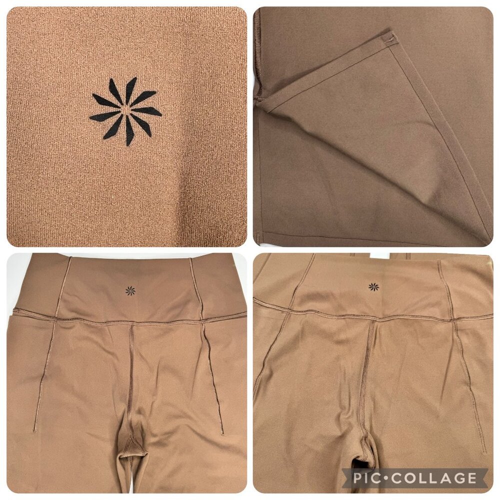 Athleta 533441 Transcend Stash Crop Straight Leg Pant L Tan Nylon Spandex Blend - Picture 6 of 16